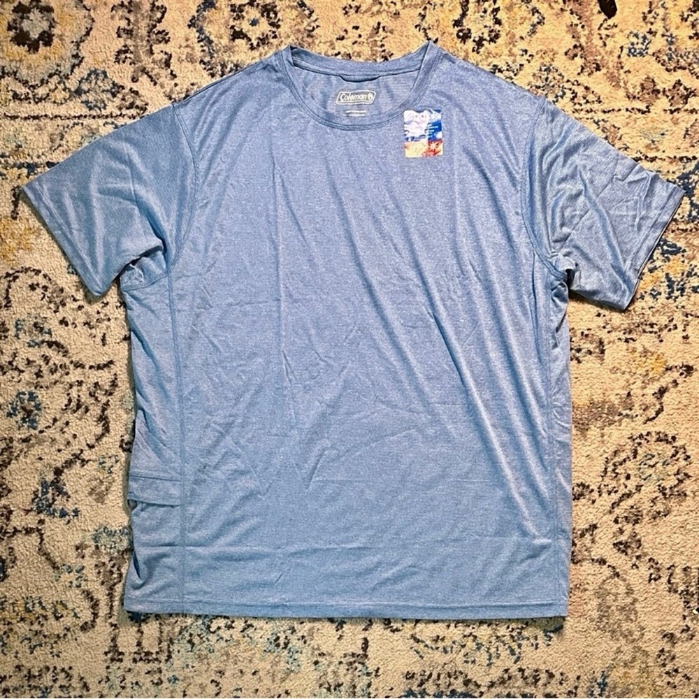 Coleman Quick Dry Blue T Shirt Size XXL Moisture Management Top W/ Pocket